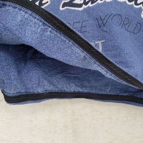 Tompkins Ave 90s Vintage USA Cropped Crewneck Blue One Size OSFA Oversized - Picture 3 of 12